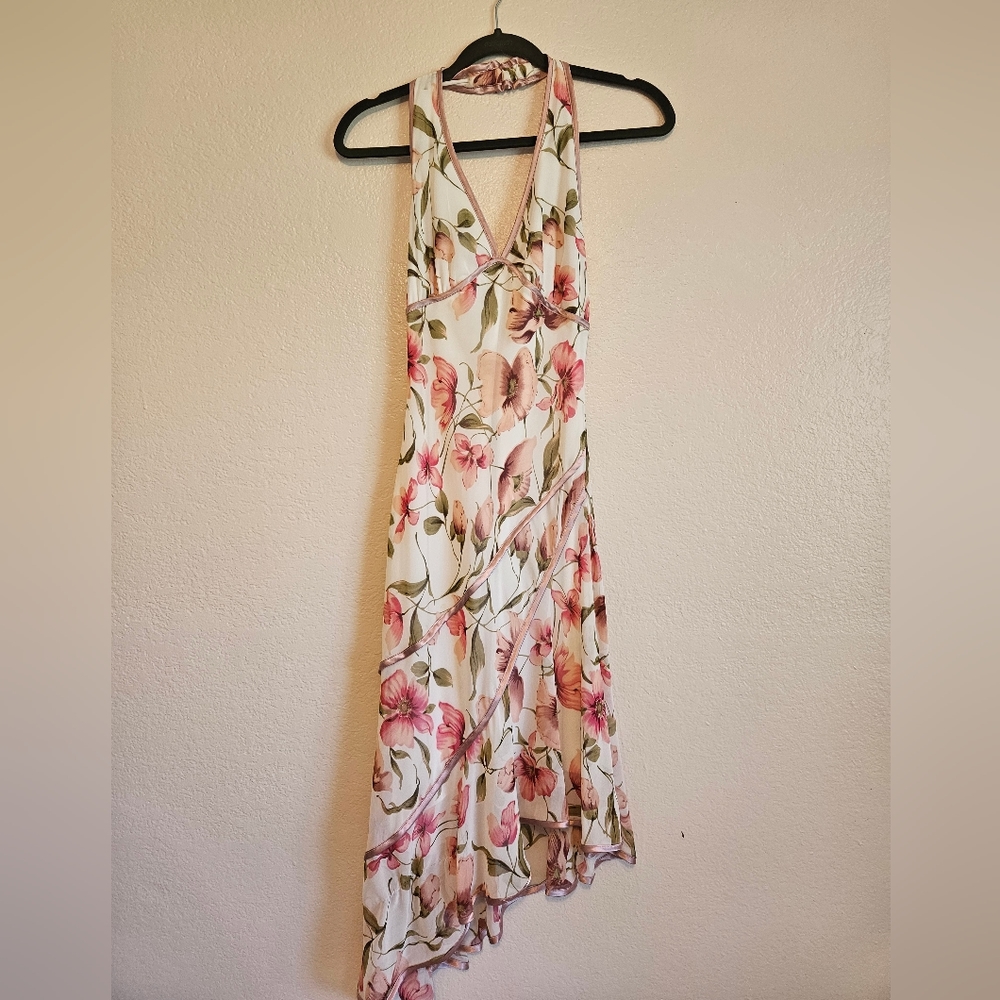 Halter top asymmetrical dress